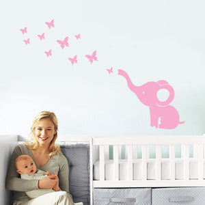 Elephant Butterfly Wall